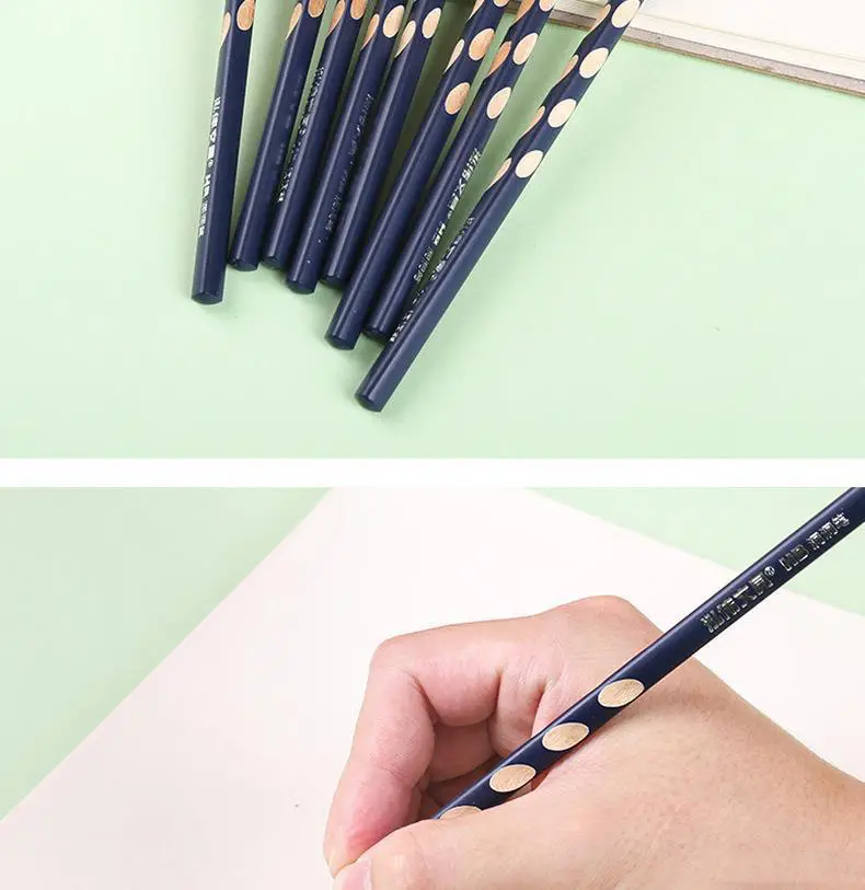 Factory Wholesale Hole Pencil Primary School Students Special 2B Pencil Sketch Painting Triangle Pole Hb Pencil Kidsren's Stationery — feature 15