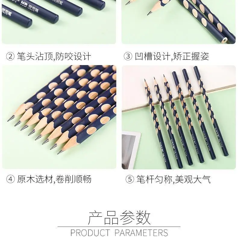Factory Wholesale Hole Pencil Primary School Students Special 2B Pencil Sketch Painting Triangle Pole Hb Pencil Kidsren's Stationery — feature 8
