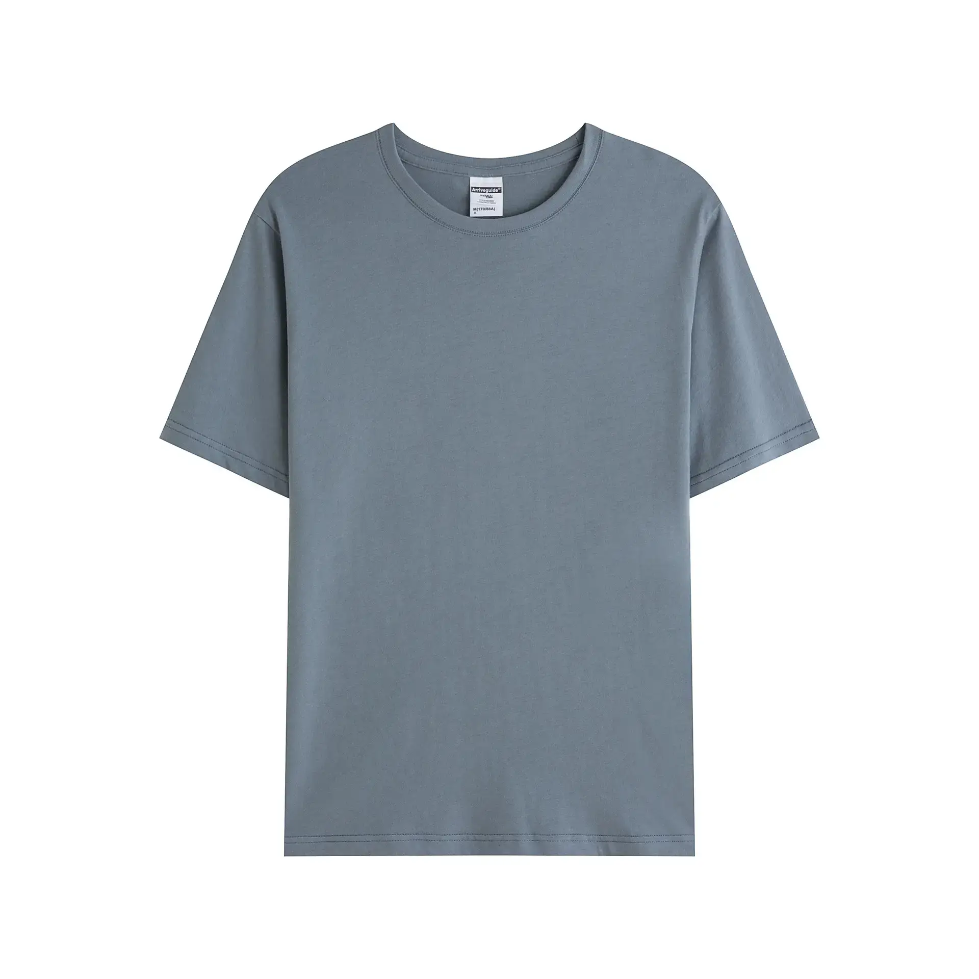 Men Grey Round Neck T-Shirt 190g - Image 3