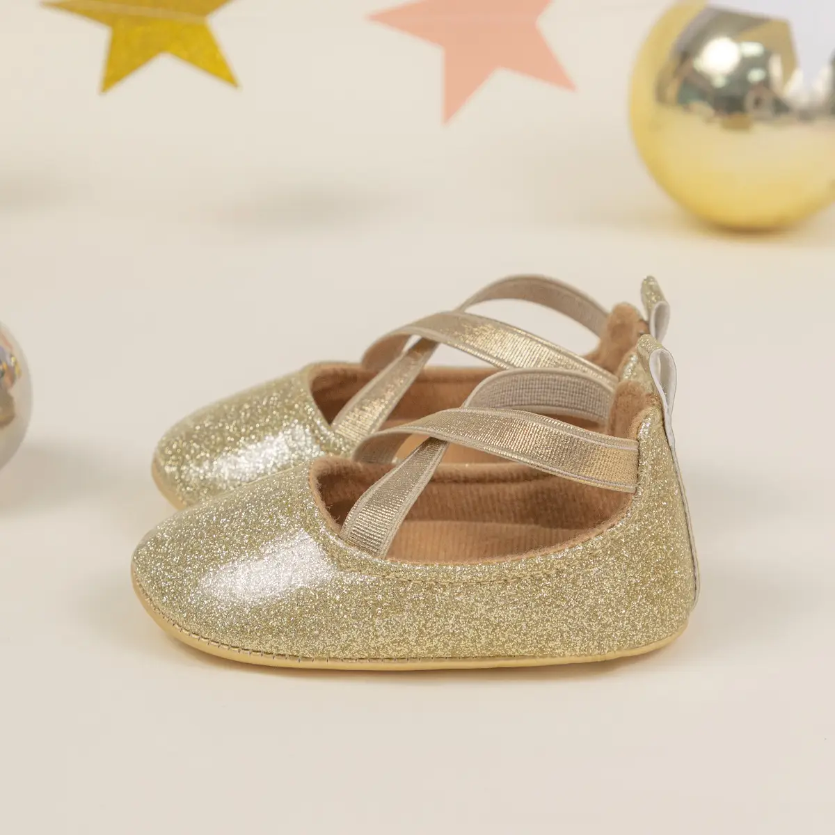 Gold Sequin Princess Baby Shoes Non-Slip Soft Sole — feature 6