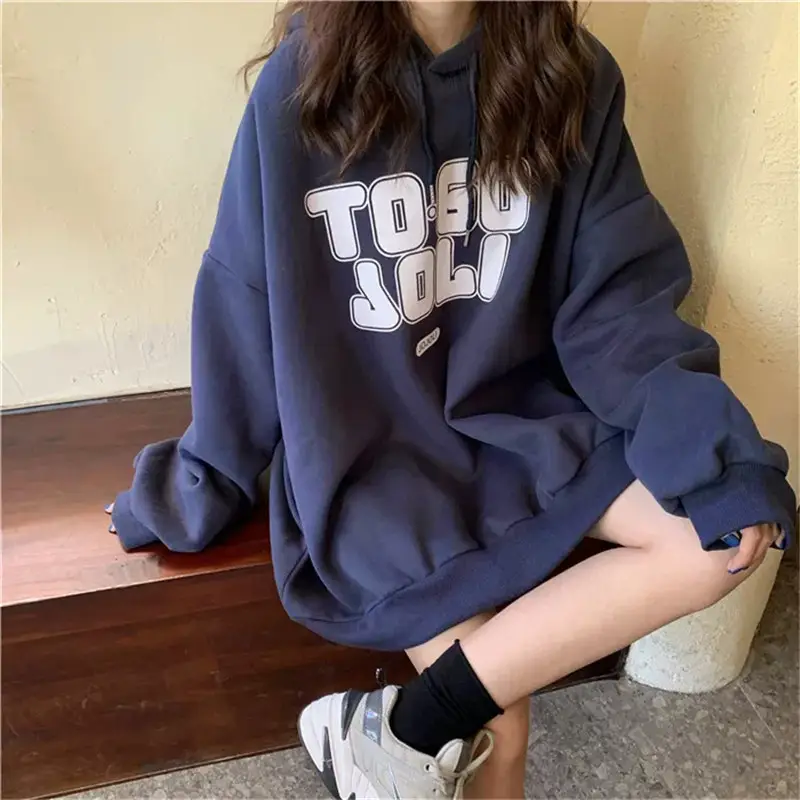 Women Fleece Hooded Sweater Autumn Winter Thickened — feature 11