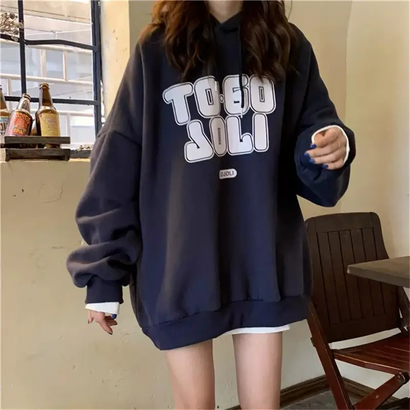 Women Fleece Hooded Sweater Autumn Winter Thickened — feature 12