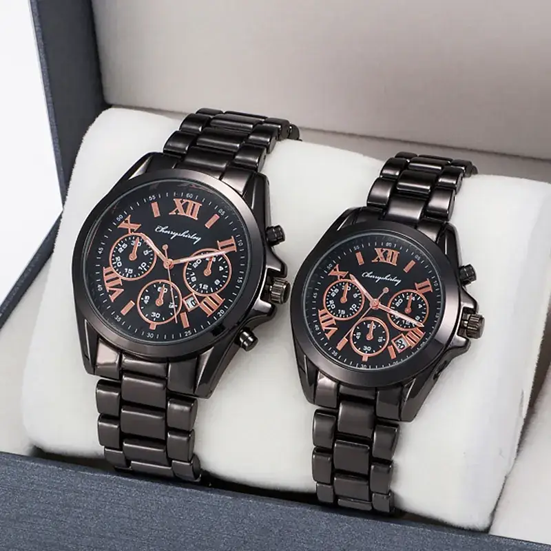 Men's Gold Quartz Chronograph Watch with Chain Strap - Image 15