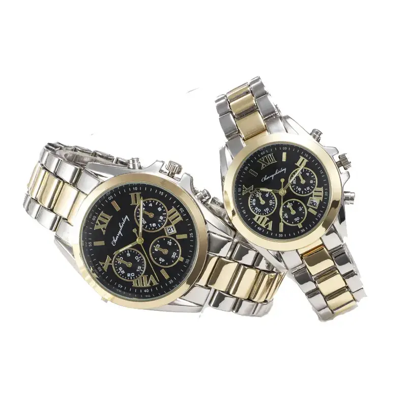 Men's Gold Quartz Chronograph Watch with Chain Strap - Image 16
