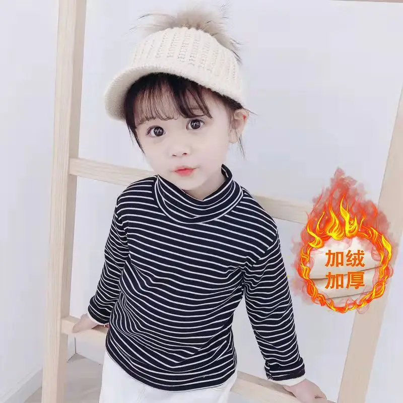 Kids Striped T-Shirt Thick Cotton Autumn Wear - Image 6