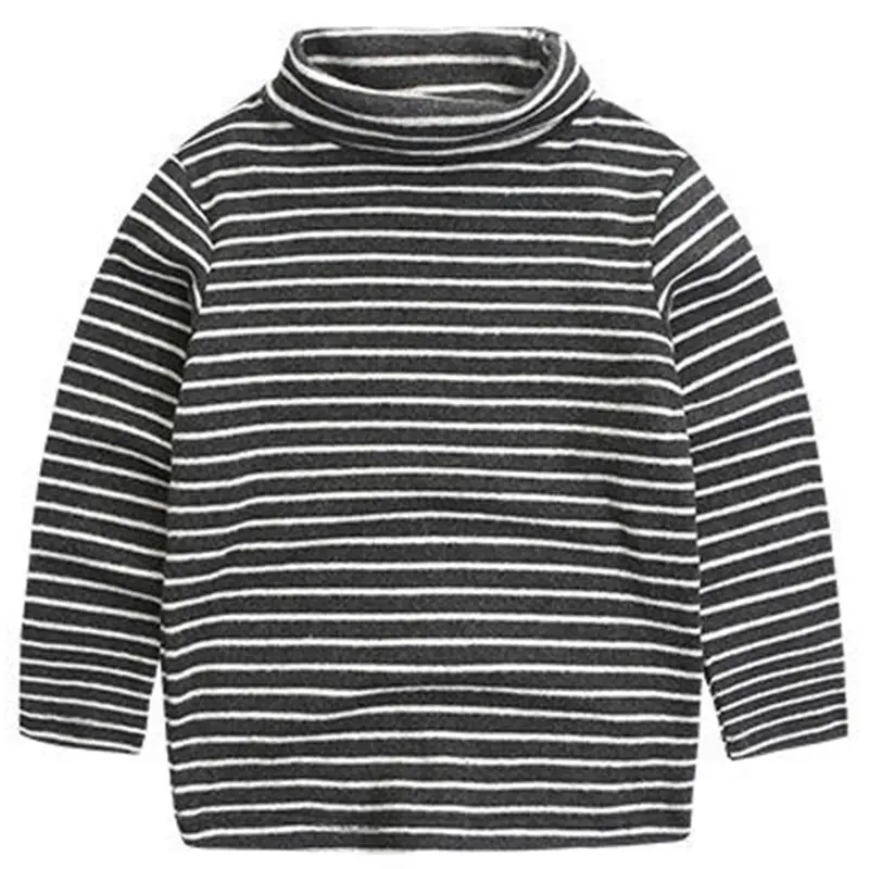Kids Striped T-Shirt Thick Cotton Autumn Wear - Image 9