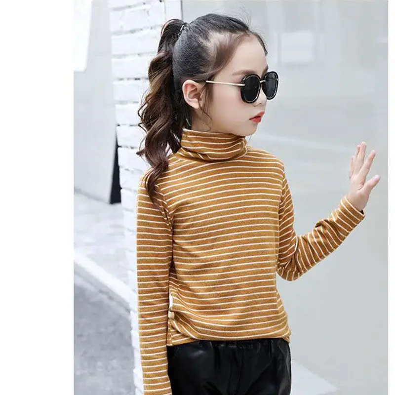 Kids Striped T-Shirt Thick Cotton Autumn Wear - Image 4