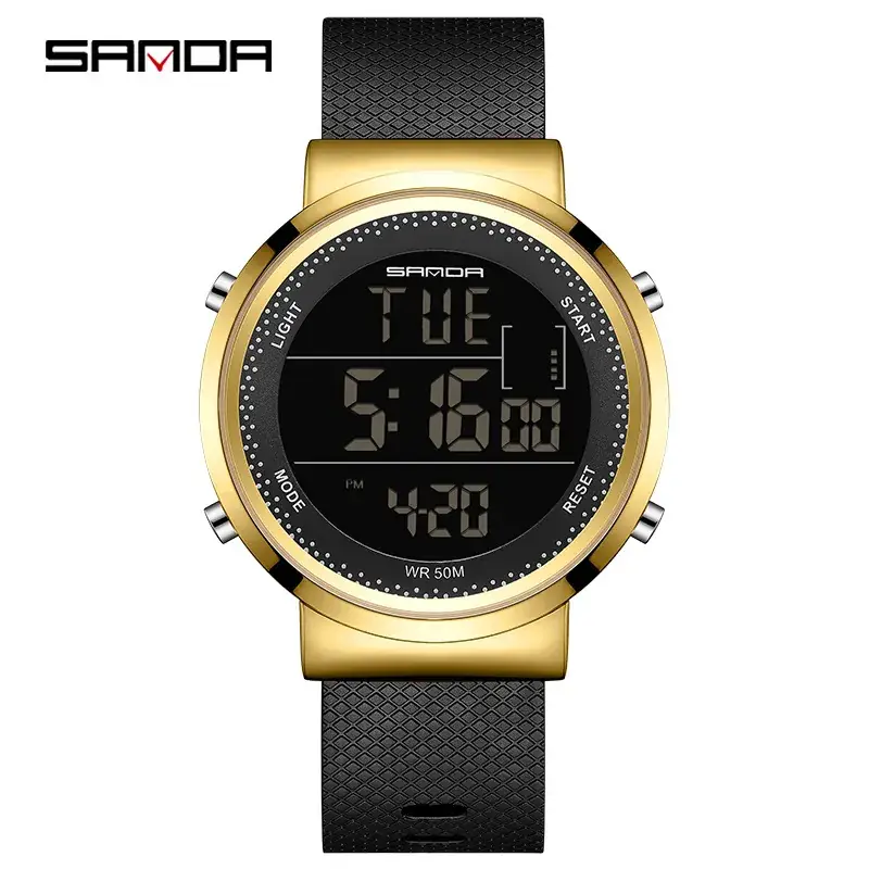 Sanda Digital Watch Black Silicone Band Male Female - Image 6