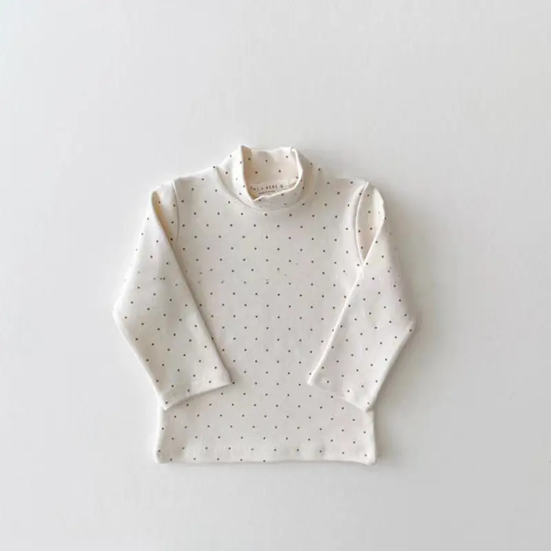 Kids Half High Collar T-Shirt White Floral Baby Western Style - Image 10