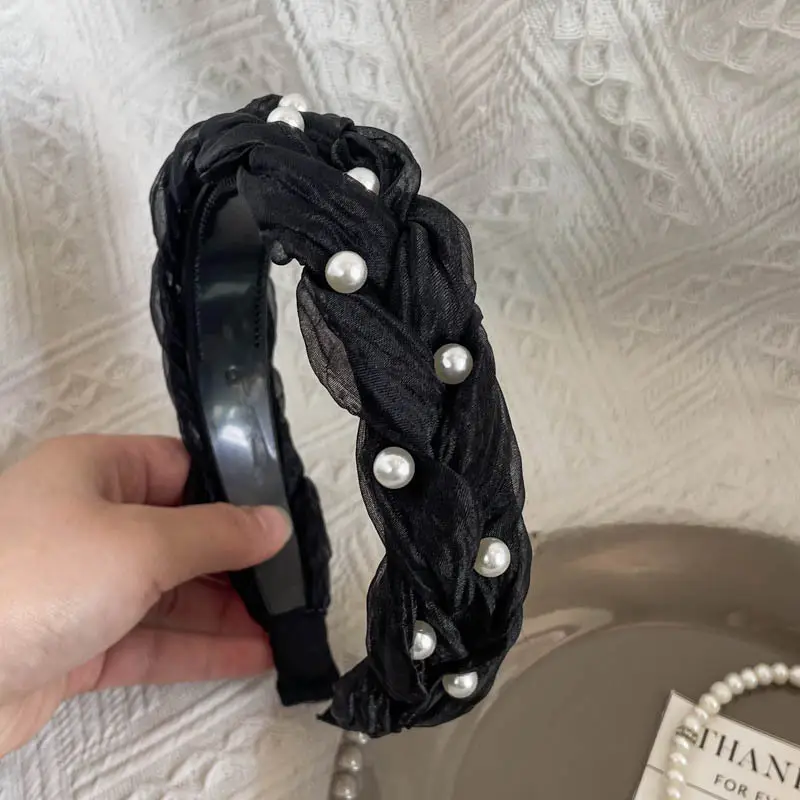 Black High-Cranial Hairband for Women - Image 126