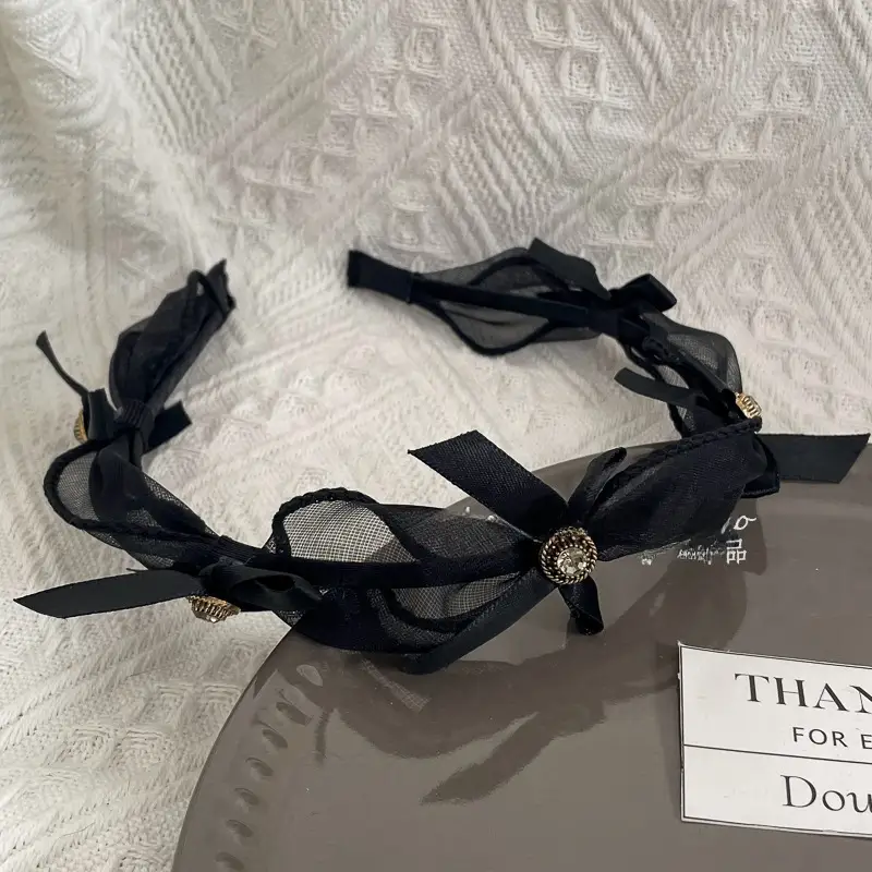Black High-Cranial Hairband for Women - Image 134