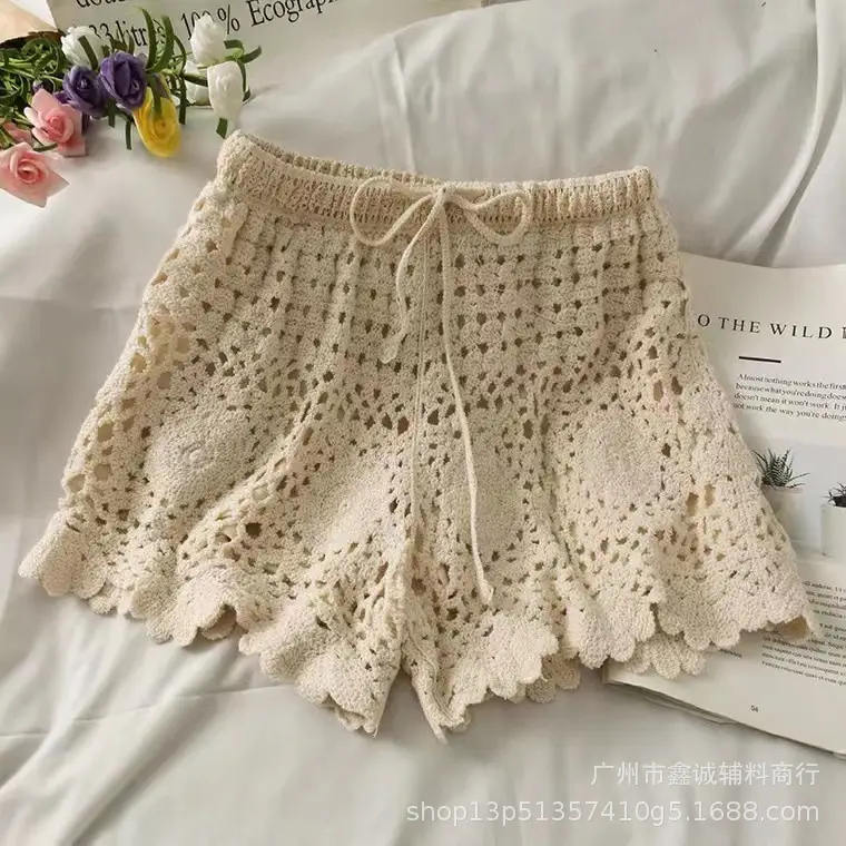 New Retro Women's Lace Shorts Set with Hat - Image 40