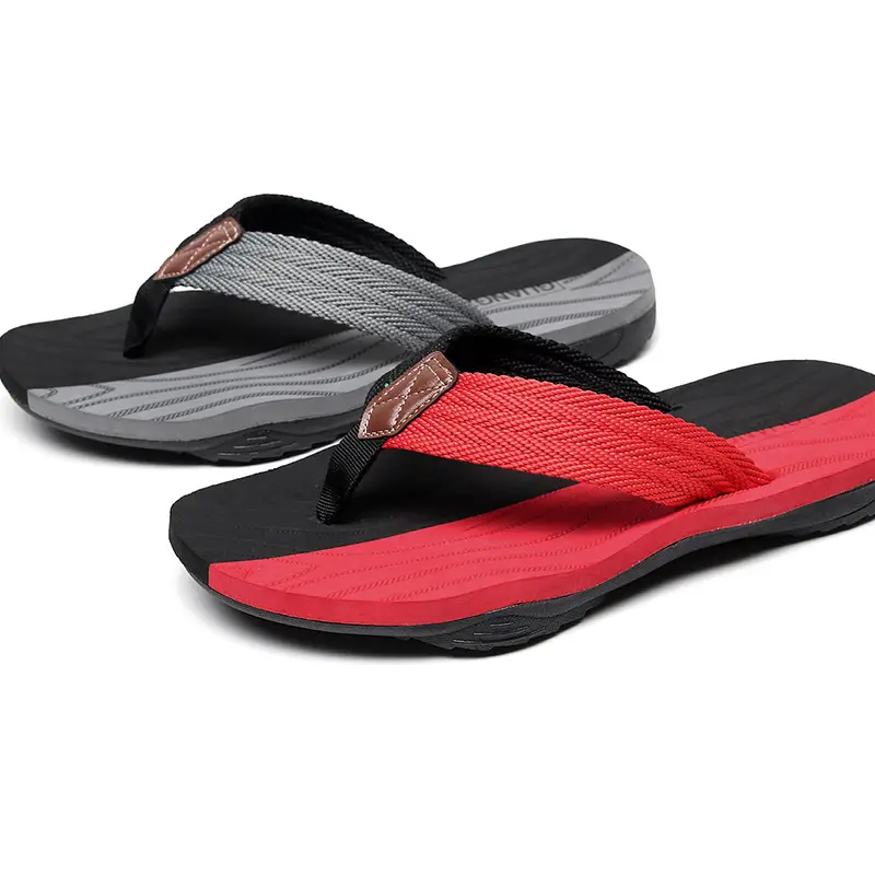 Men's New Summer Slip-On Sandals Black Grey Non-Slip