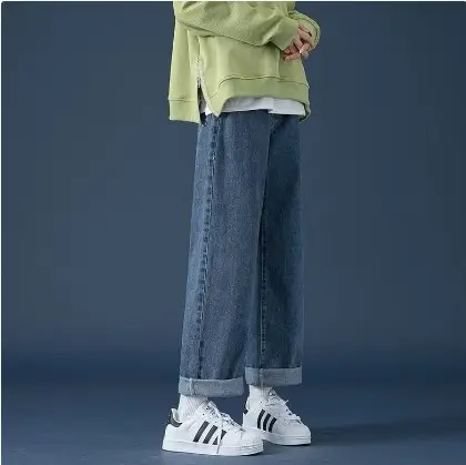 Women Wide Leg Pants High Waist Light Blue Denim - Image 26