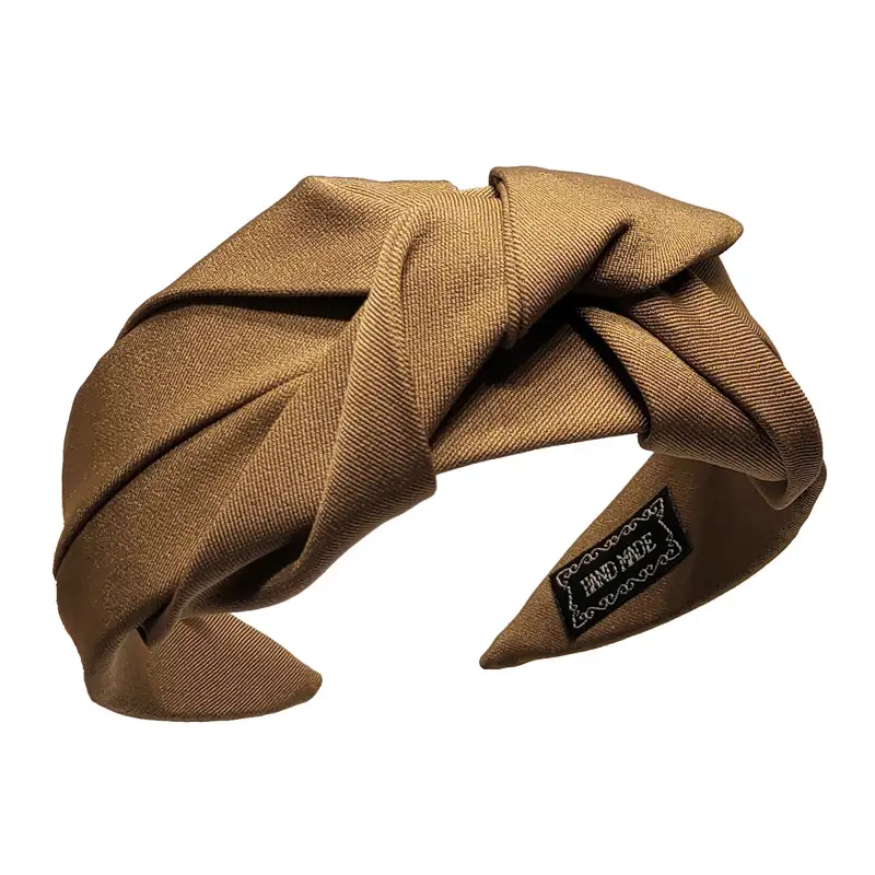 Black French Style Wide Brim Headband with Twisted Design - Image 9