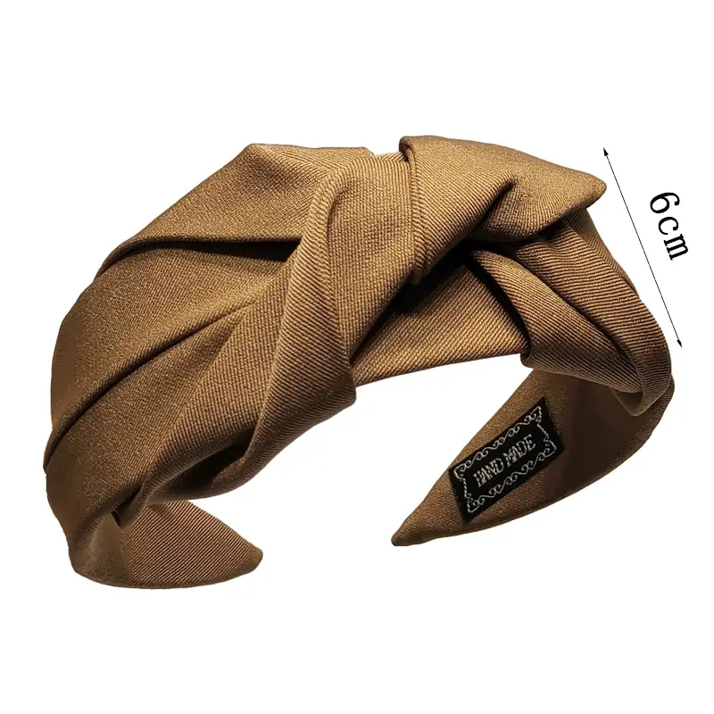 Black French Style Wide Brim Headband with Twisted Design — feature 2