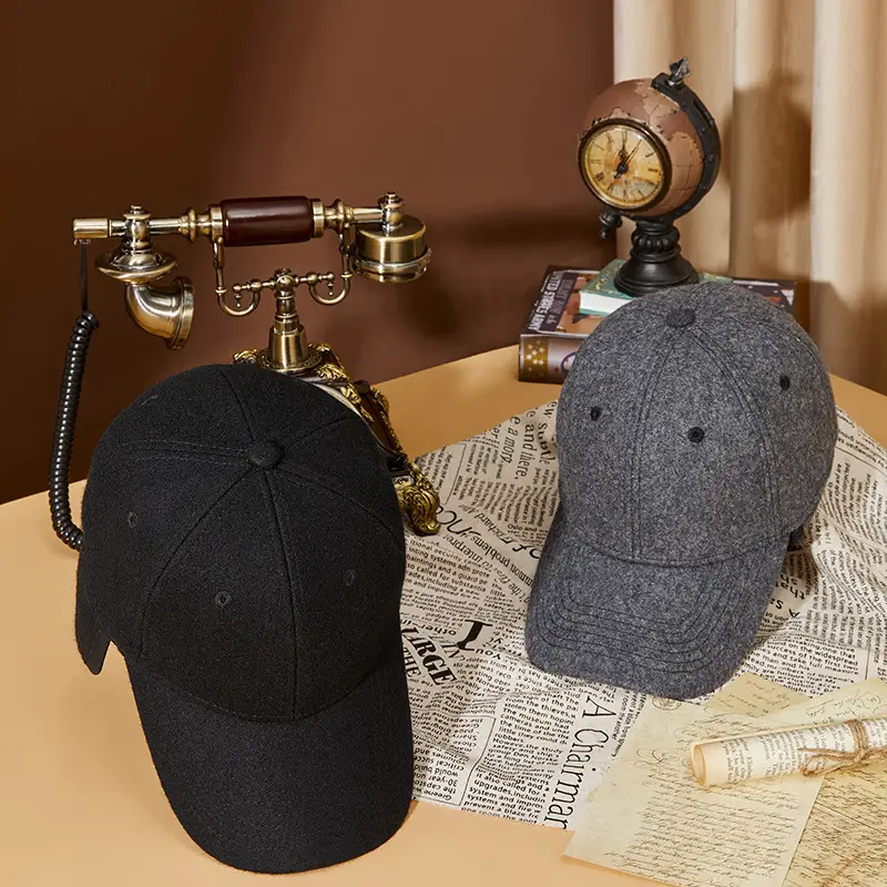 Men Winter Windproof Cap with Ear Protection Black Grey