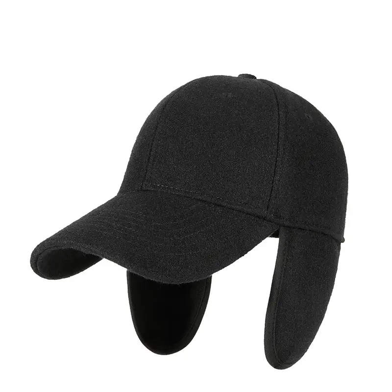 Men Winter Windproof Cap with Ear Protection Black Grey
