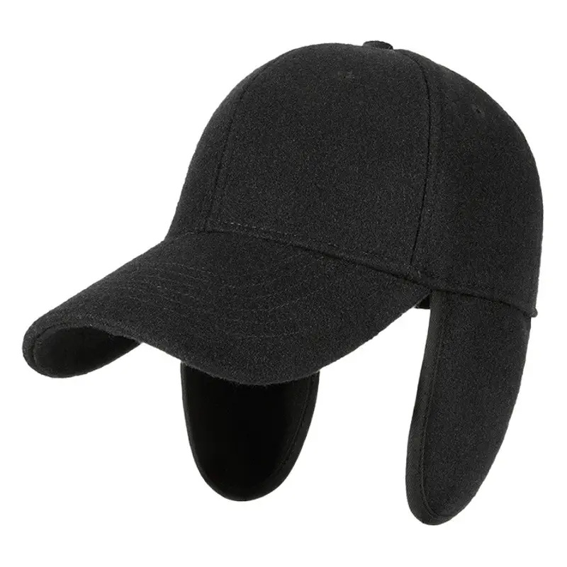 Men Winter Windproof Cap with Ear Protection Black Grey