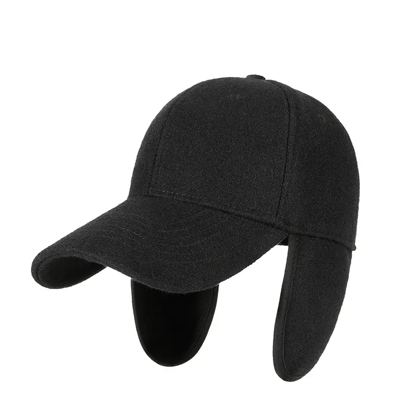 Men Winter Windproof Cap with Ear Protection Black Grey