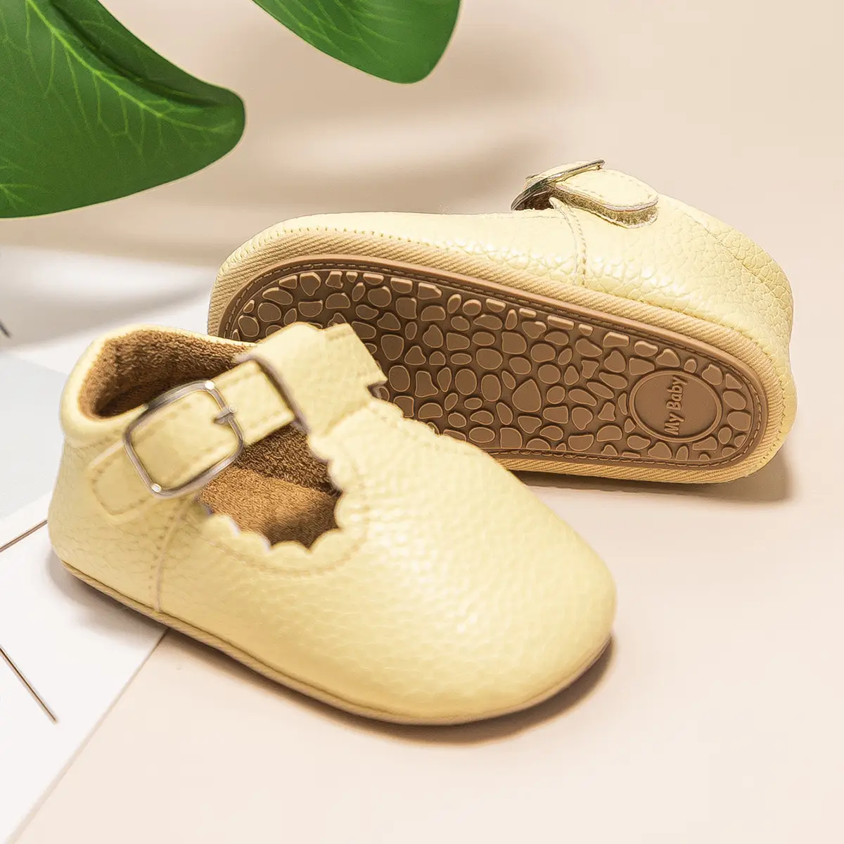 Black Embroidered Baby Shoes with Buckle Strap — feature 15