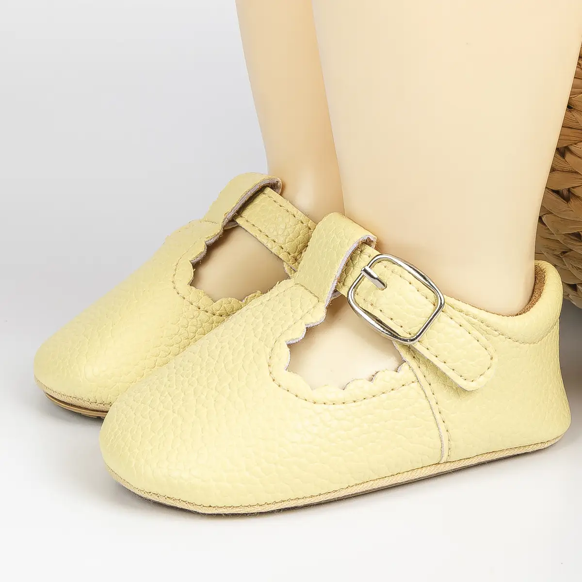 Black Embroidered Baby Shoes with Buckle Strap — feature 16