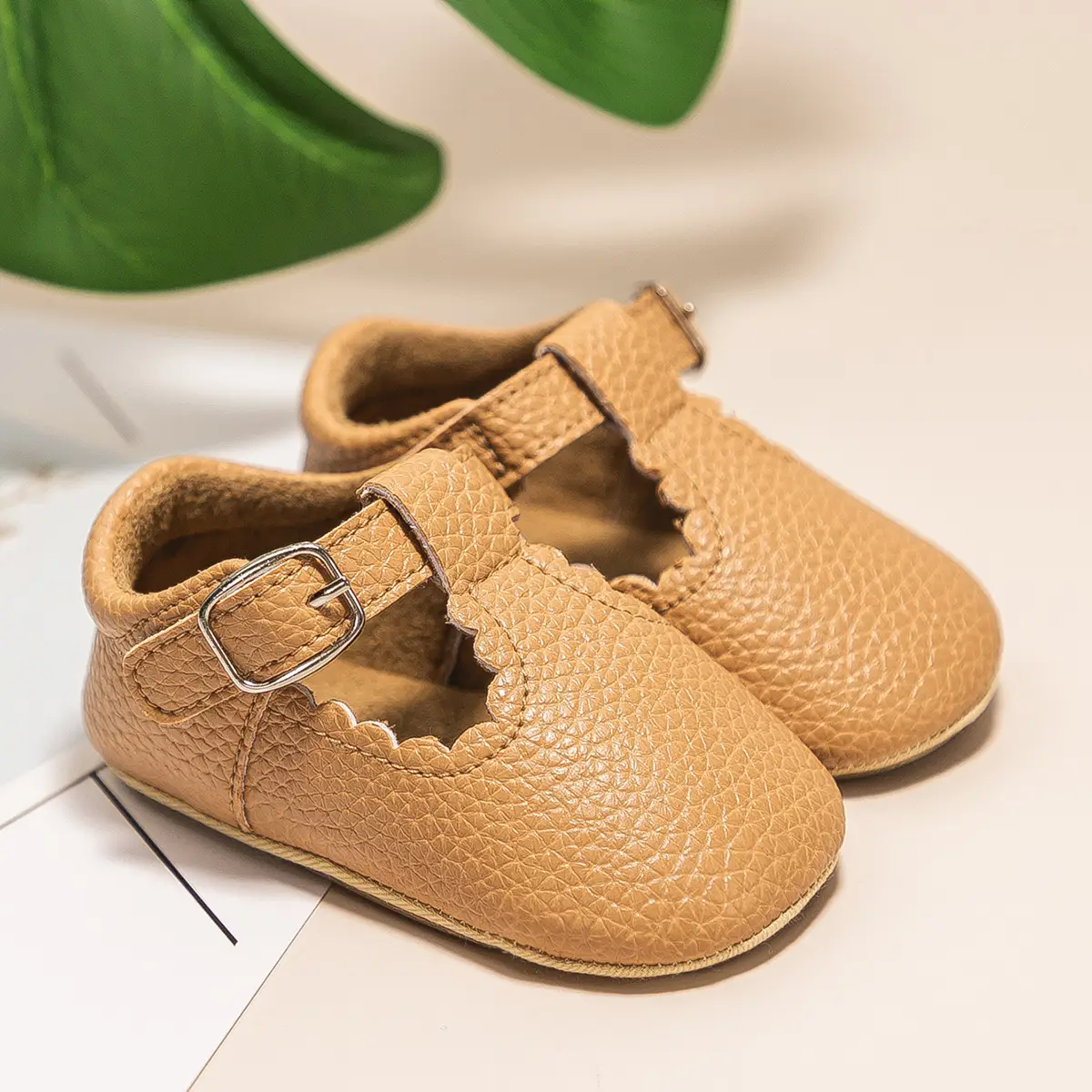 Black Embroidered Baby Shoes with Buckle Strap — feature 17