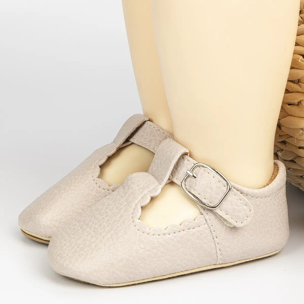 Black Embroidered Baby Shoes with Buckle Strap — feature 22