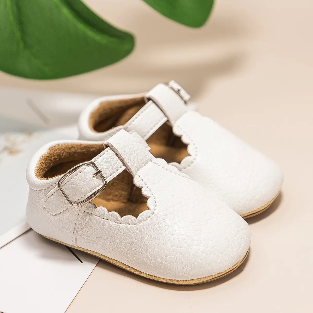 Black Embroidered Baby Shoes with Buckle Strap — feature 6