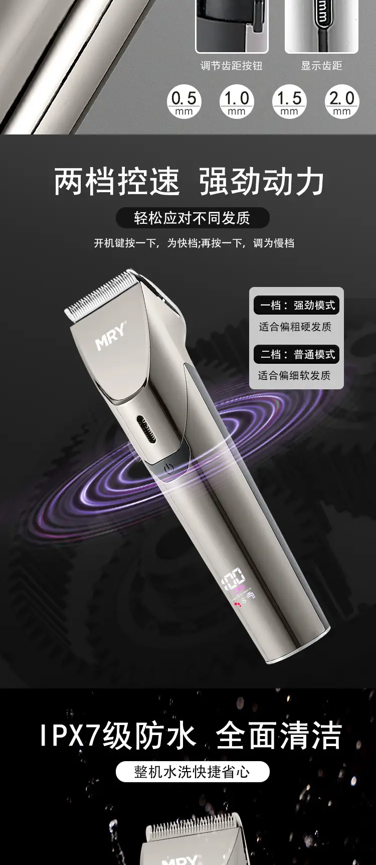 Digital Hair Clipper with 40 Blades & USB Charging — feature 8