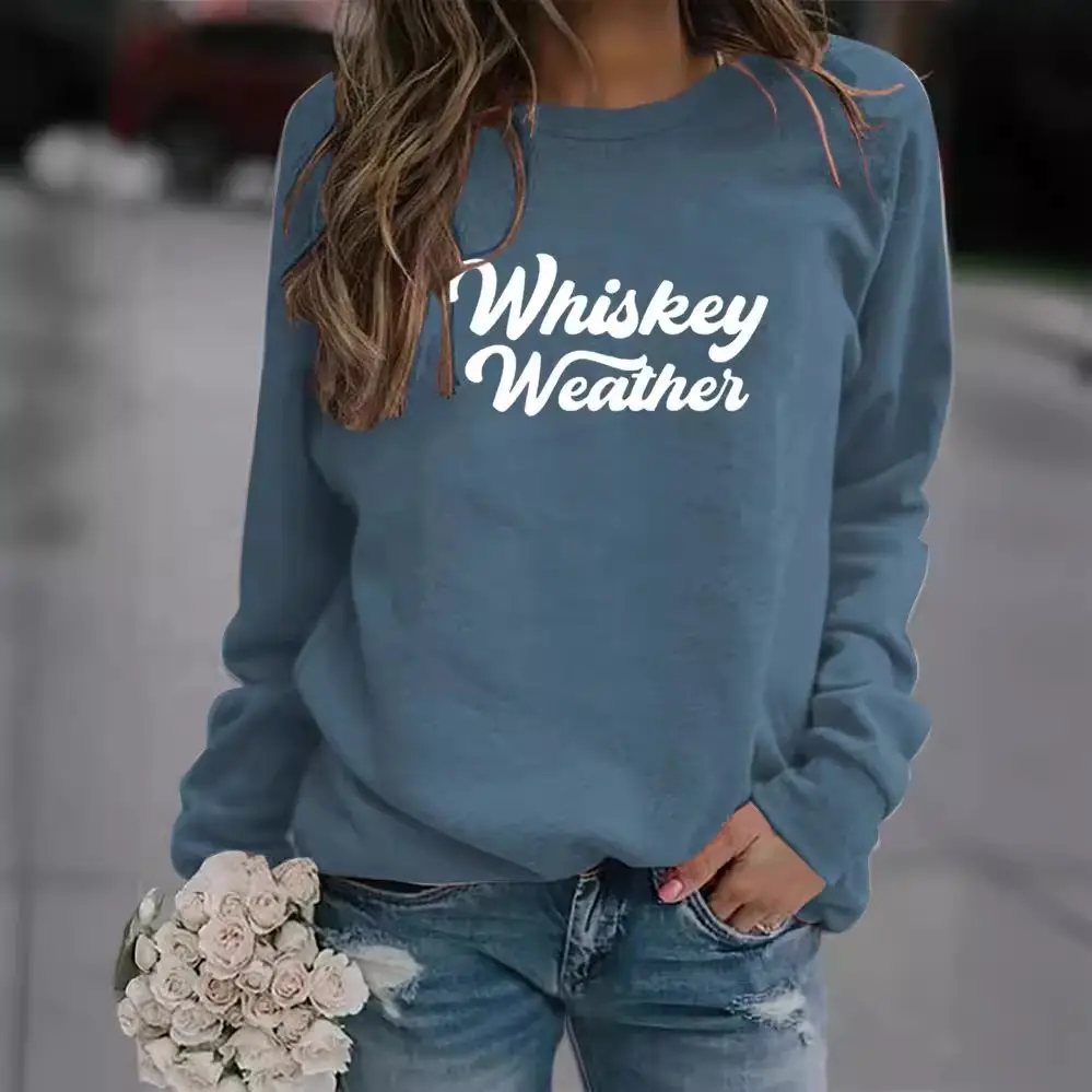 Whiskey Weather Casual Sweatshirt Women Loose Fit