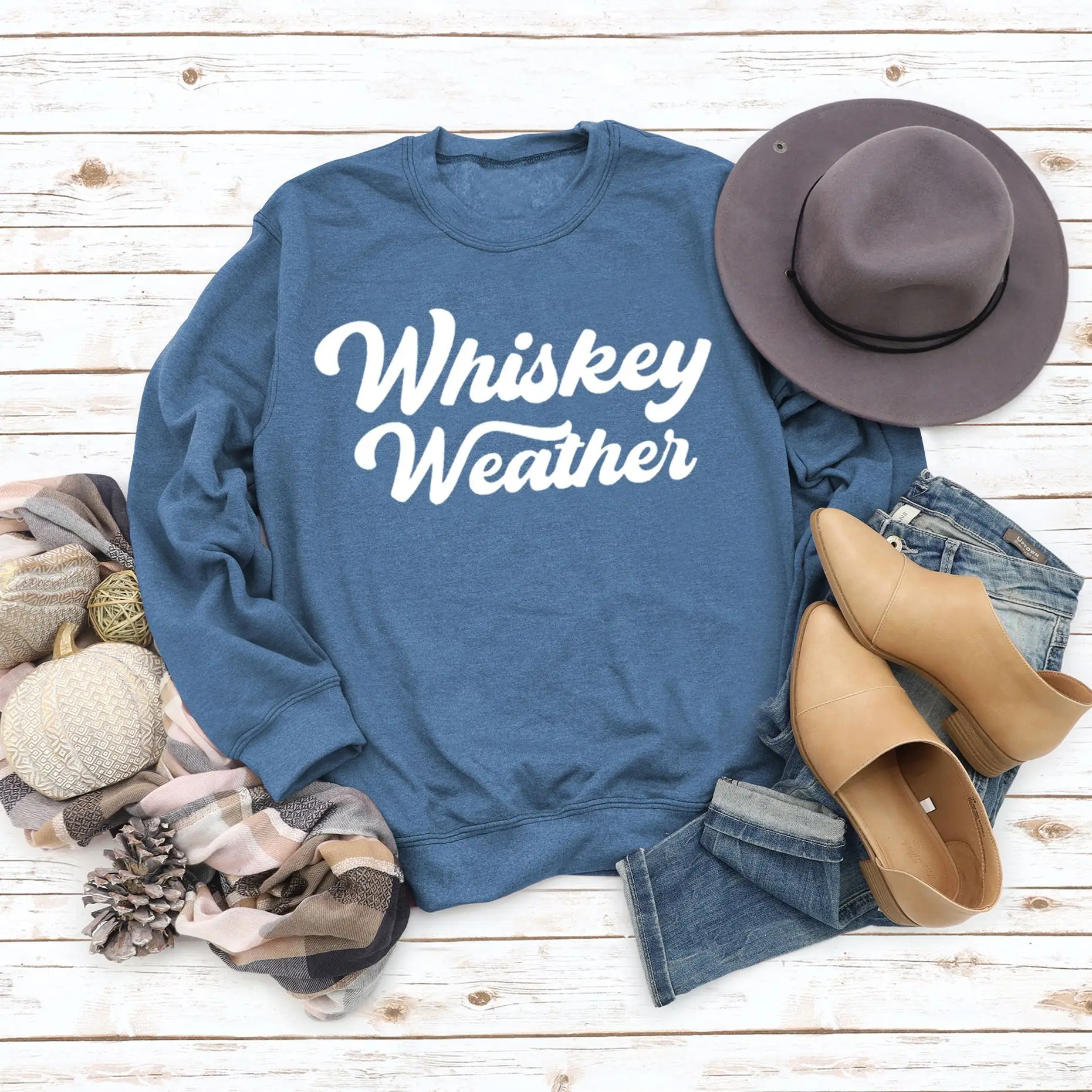 Whiskey Weather Casual Sweatshirt Women Loose Fit
