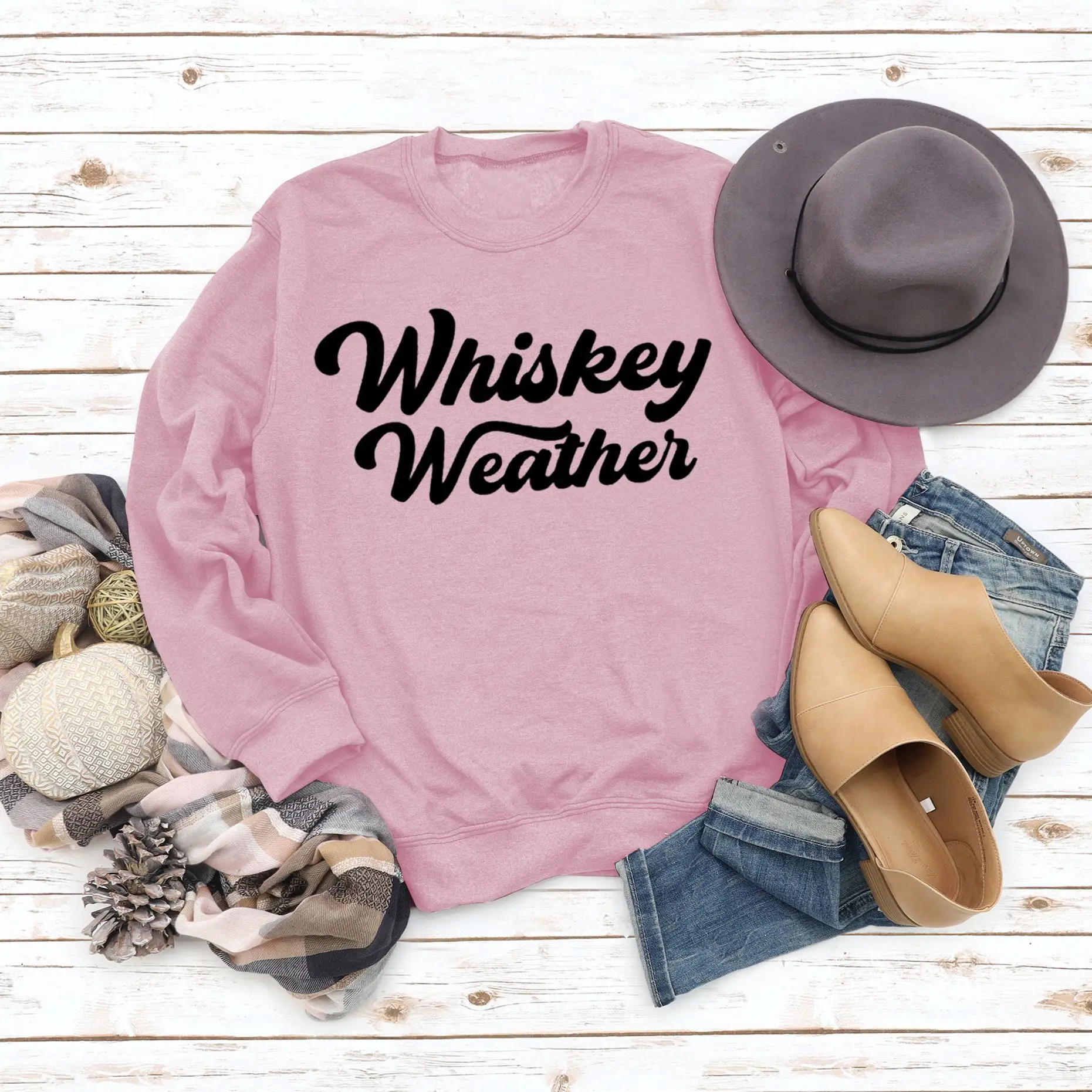 Whiskey Weather Casual Sweatshirt Women Loose Fit