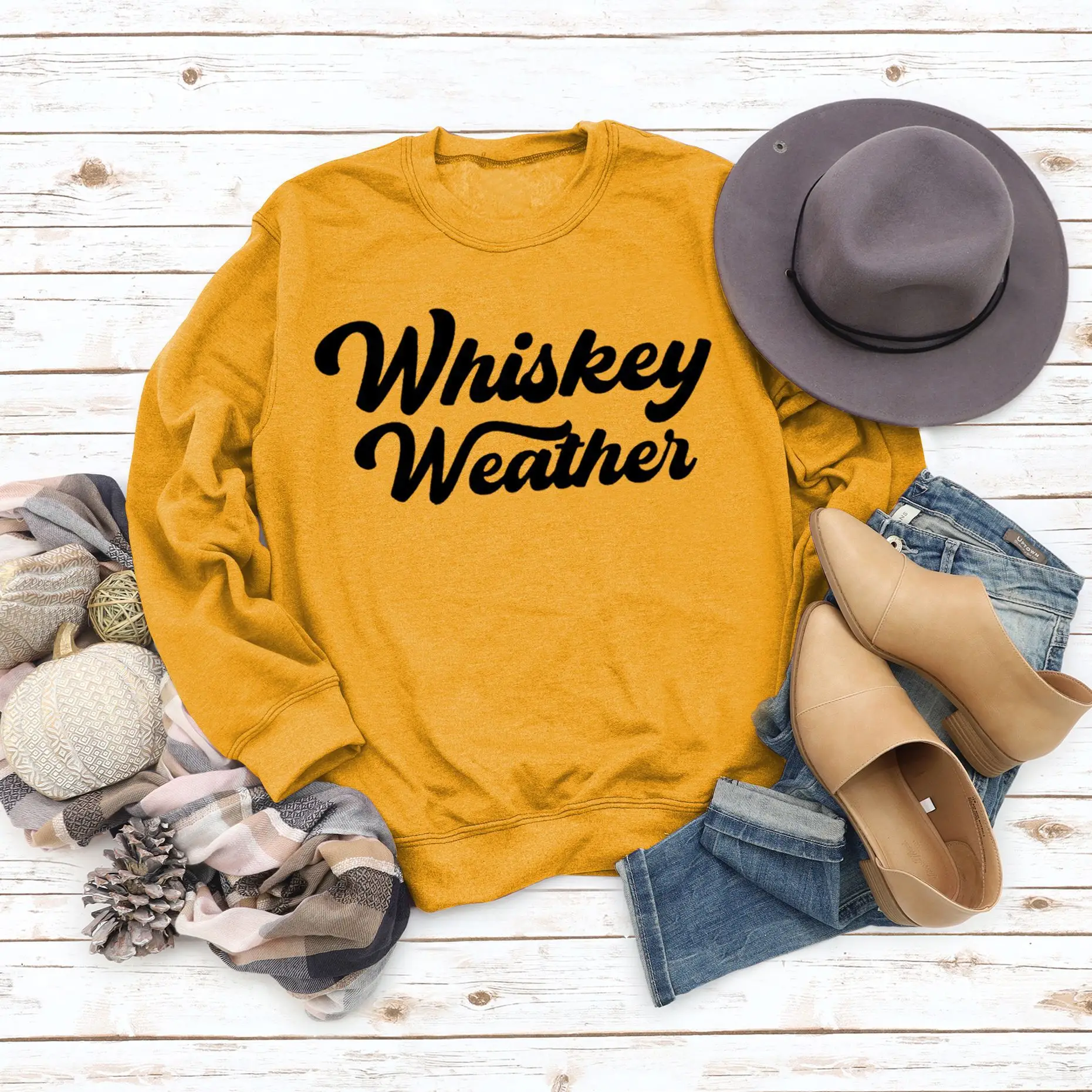 Whiskey Weather Casual Sweatshirt Women Loose Fit