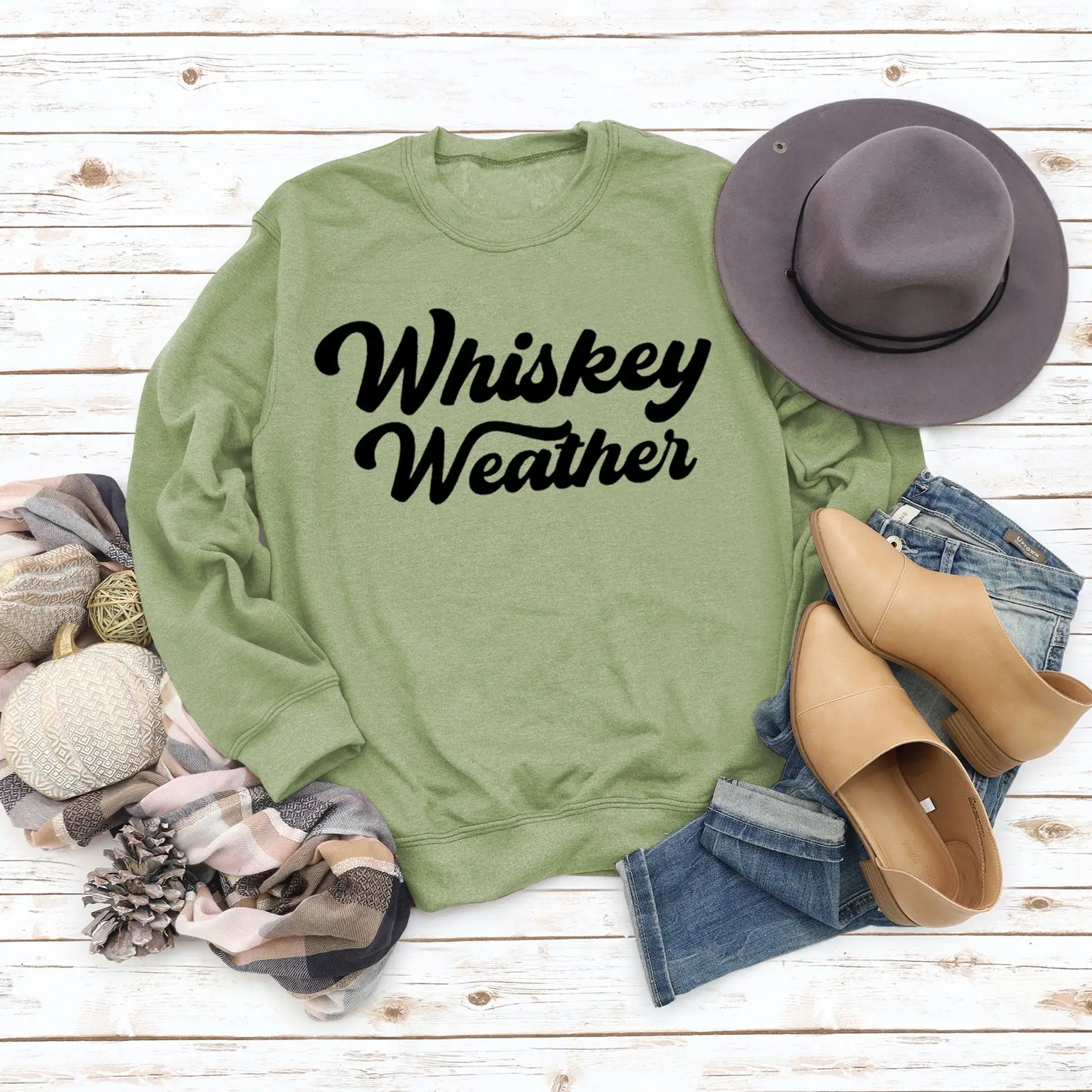 Whiskey Weather Casual Sweatshirt Women Loose Fit