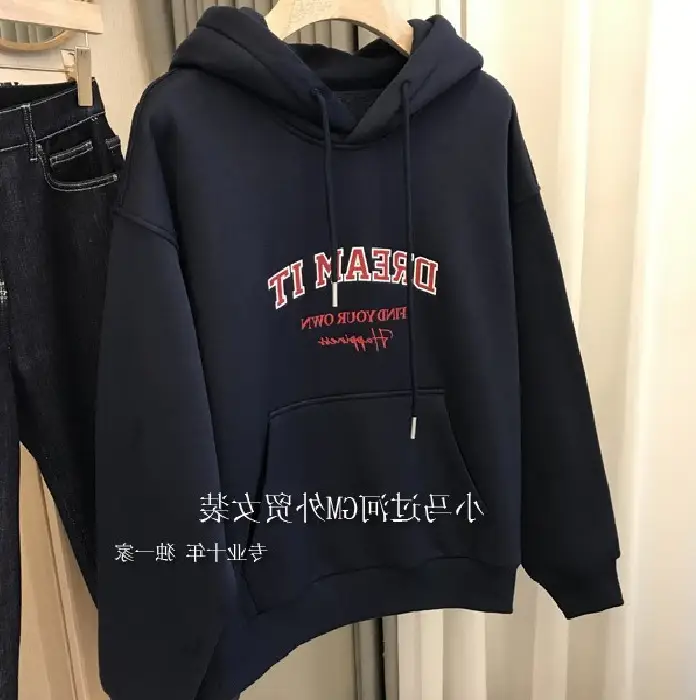 Women Winter Hooded Sweatshirt Cream Dream In Red