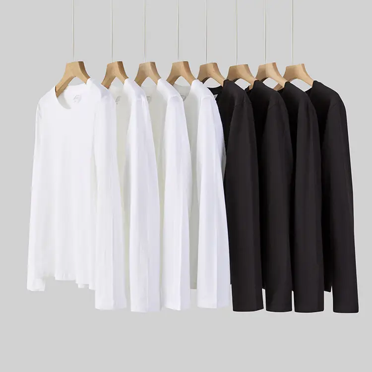 Men Heavy Cotton Long Sleeve T-Shirt Grey - Image 5