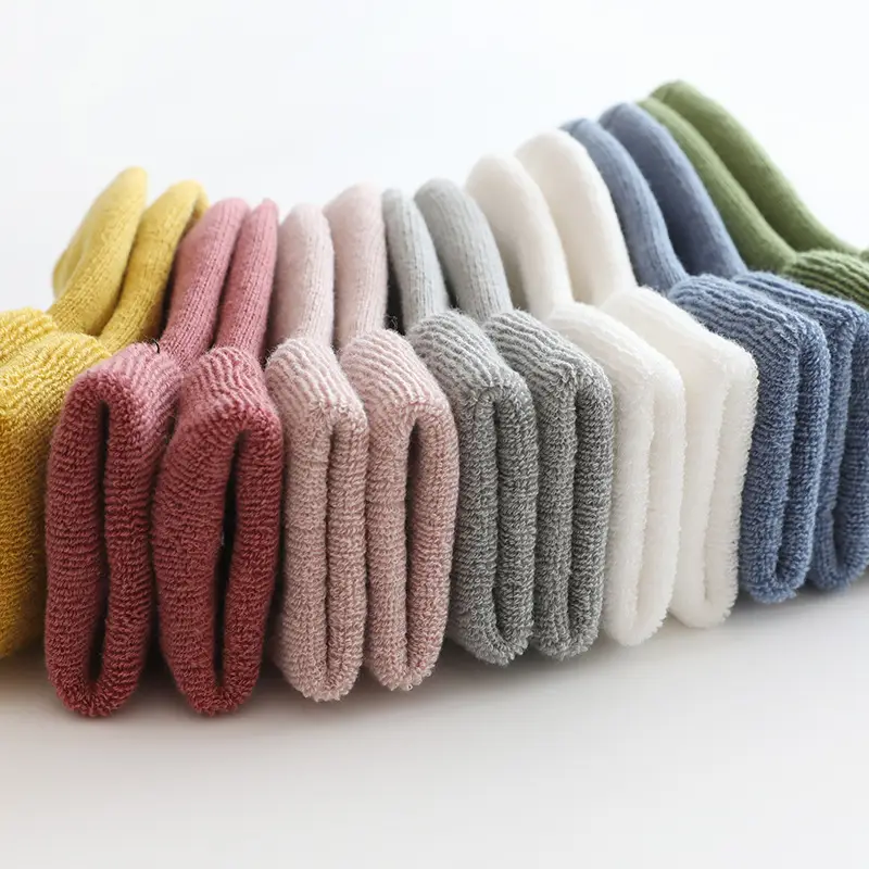 Children's Winter Solid Color Cotton Terry Socks