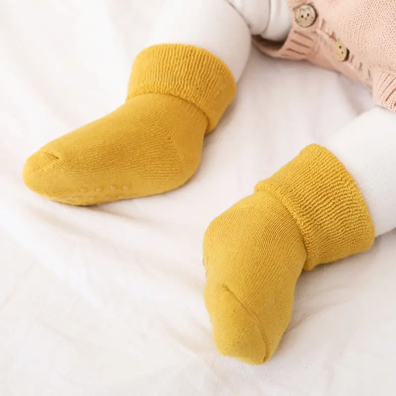 Children's Winter Solid Color Cotton Terry Socks