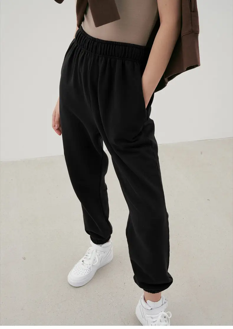 Women's Brown High-Waisted Terry Jogger Pants — feature 1