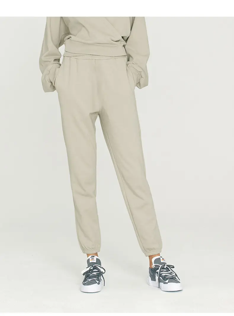 Women's Brown High-Waisted Terry Jogger Pants — feature 10