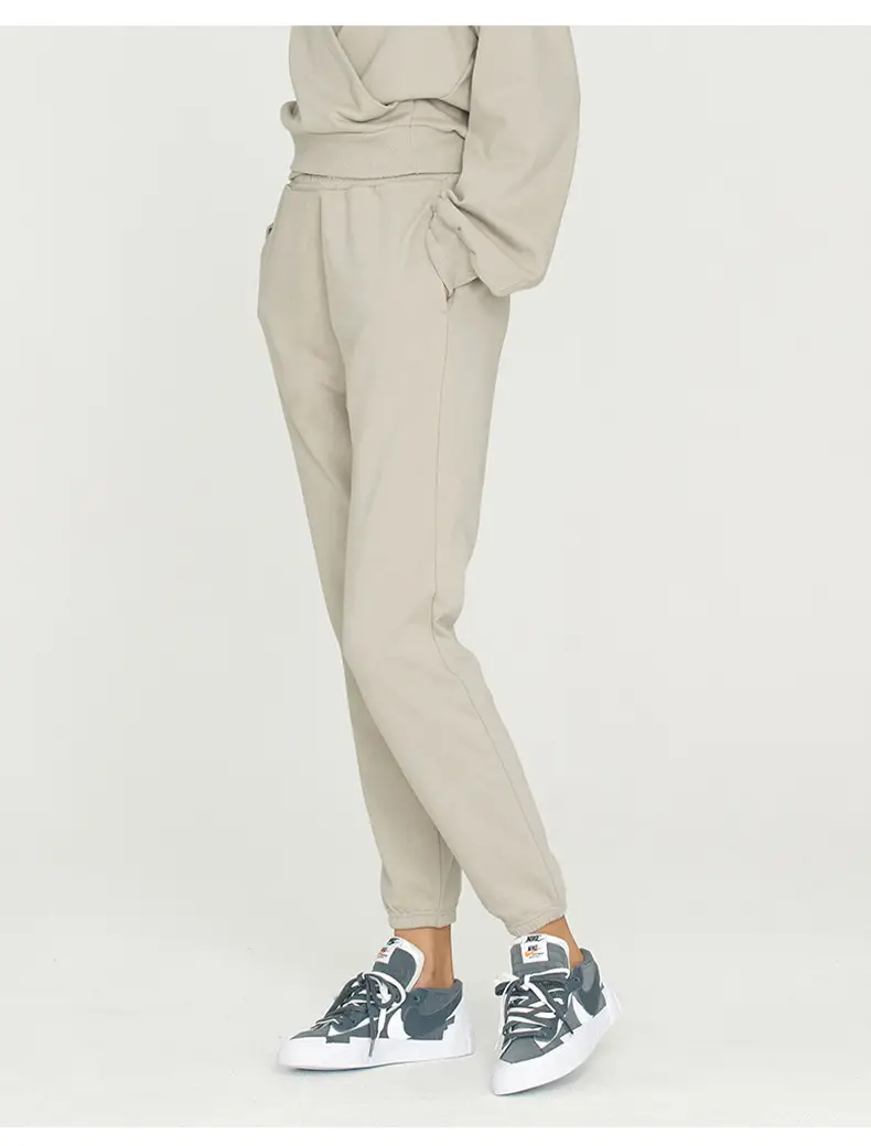 Women's Brown High-Waisted Terry Jogger Pants — feature 11