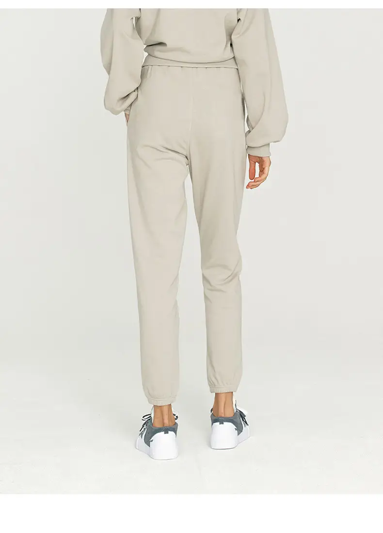 Women's Brown High-Waisted Terry Jogger Pants — feature 12