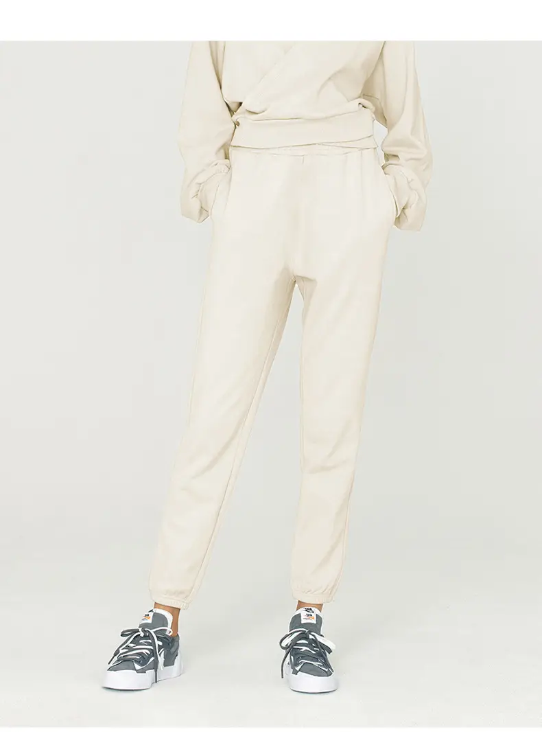 Women's Brown High-Waisted Terry Jogger Pants — feature 21