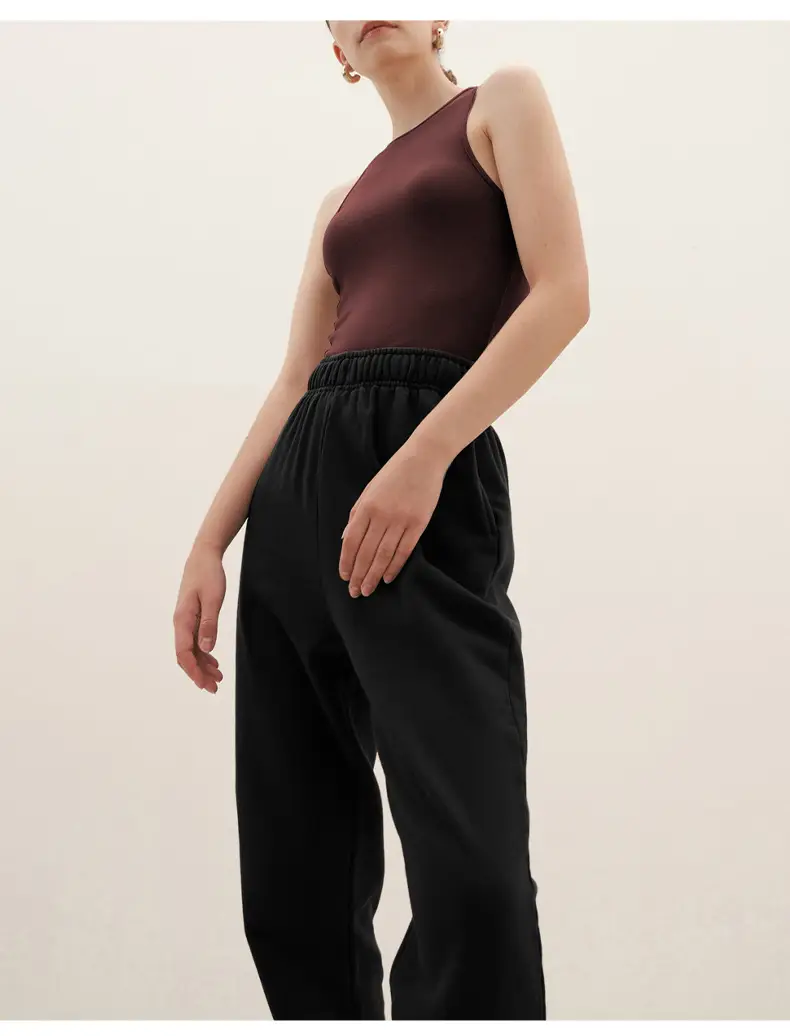 Women's Brown High-Waisted Terry Jogger Pants — feature 6
