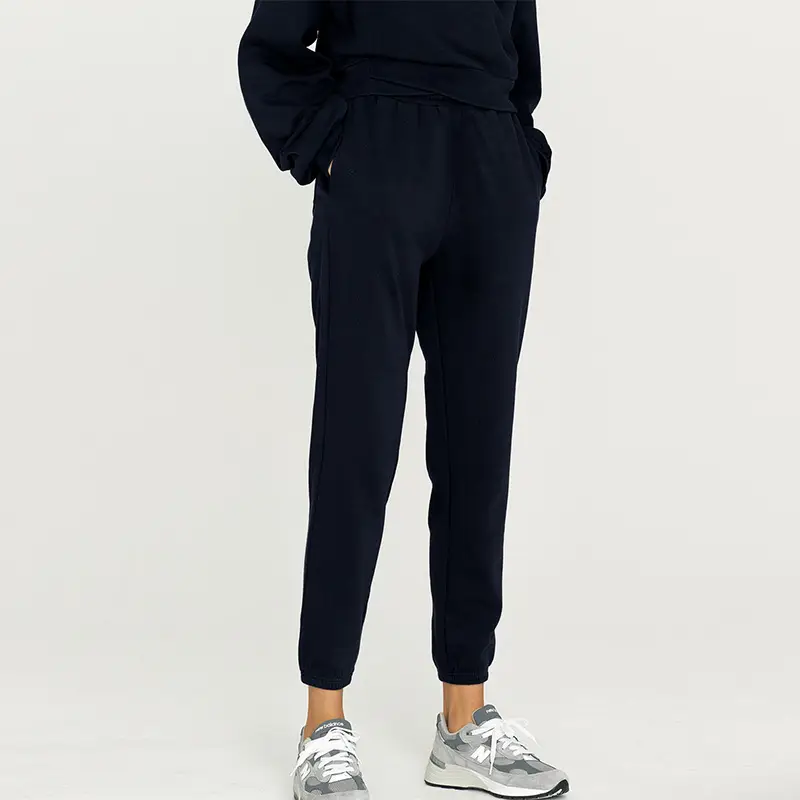 Women's Brown High-Waisted Terry Jogger Pants