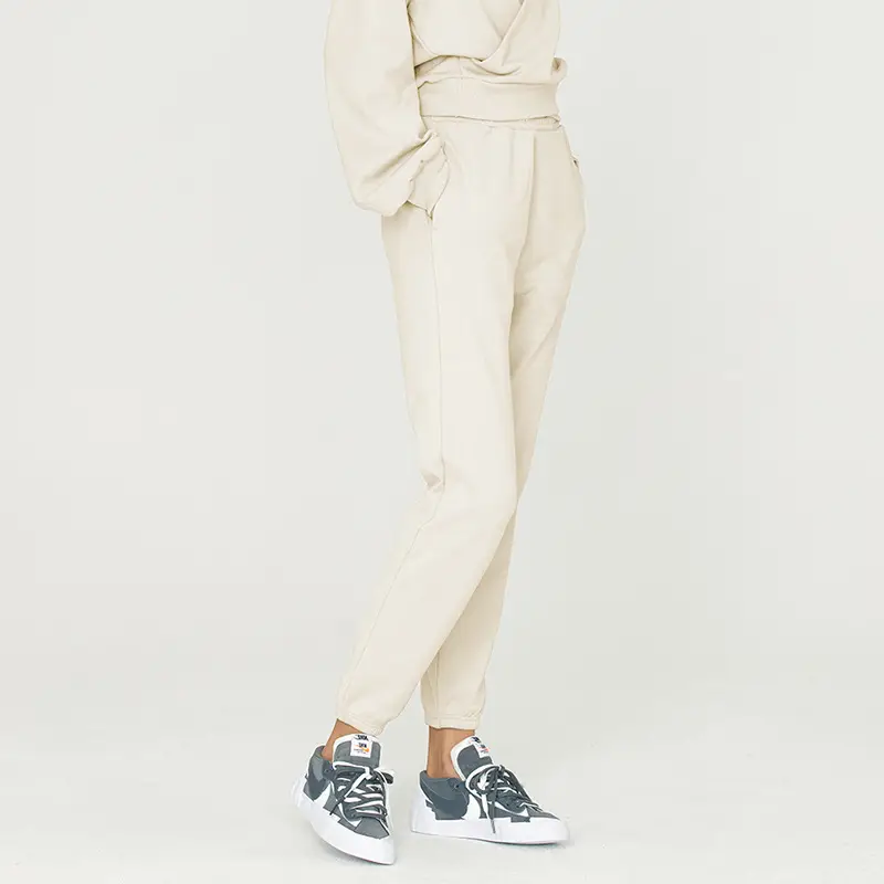Women's Brown High-Waisted Terry Jogger Pants