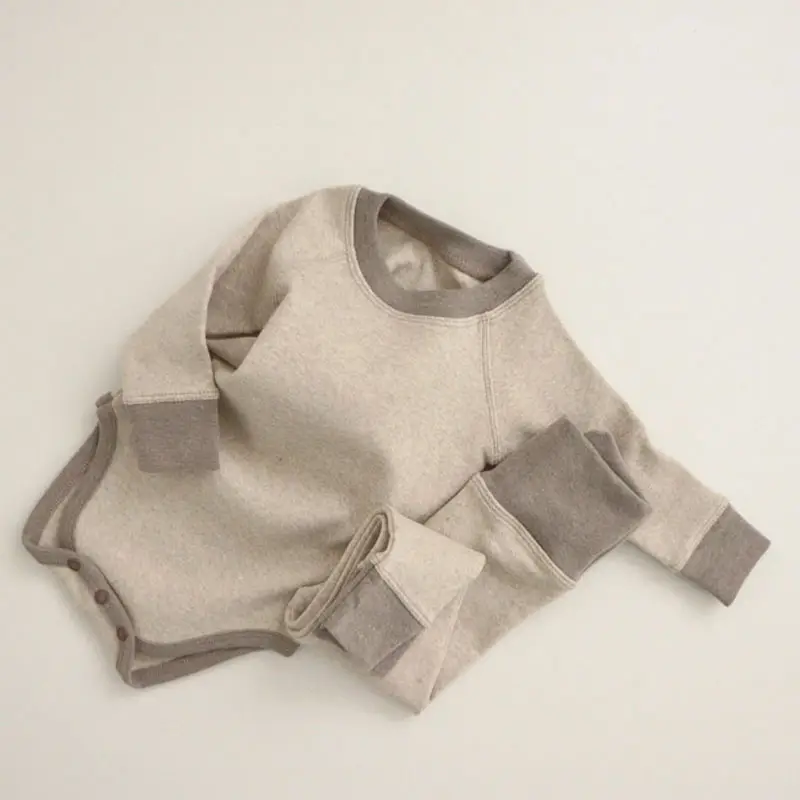 Korean Style Baby Suit Grey Cotton Spring Autumn - Image 2