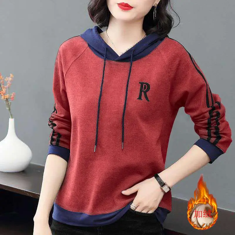 Green Fleece Hooded Sweatshirt for Women Long Sleeve - Image 3