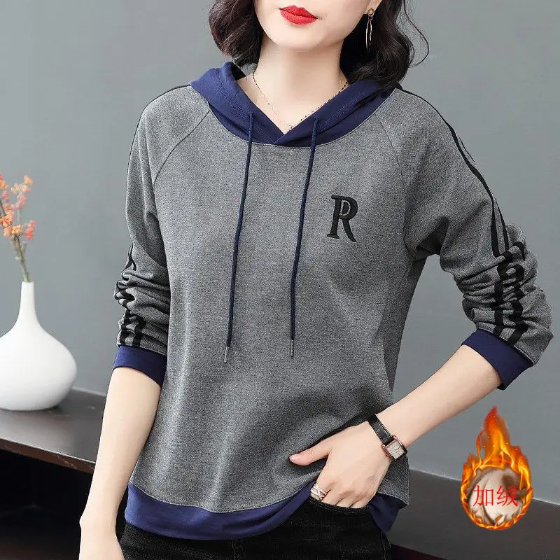Green Fleece Hooded Sweatshirt for Women Long Sleeve - Image 4